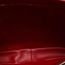 Pre Owned Gucci Red Python Medium Lady Lock Top Handle Bag