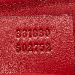 Pre Owned Gucci Red Python Medium Lady Lock Top Handle Bag