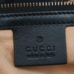 Pre Owned Gucci Black Matelassé Leather Small GG Marmont Shoulder Bag