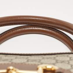 Pre Owned Gucci Brown/Beige GG Supreme Canvas and Leather Horsebit 1955 Duffel Bag