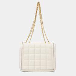 Gucci Cream Calfskin Quilted Small Deco Shoulder Bag 
