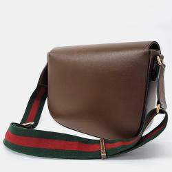 Gucci Brown Leather 1955 Horsebit Shoulder Bag