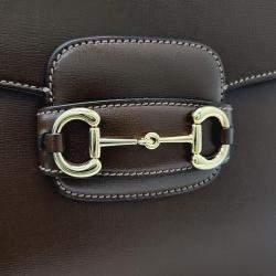 Gucci Brown Leather 1955 Horsebit Shoulder Bag