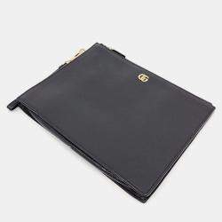 Gucci Black Leather Marmont Clutch Bag