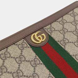 Gucci Beige GG Canvas Ophidia Clutch Bag