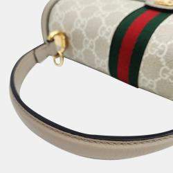 Gucci Beige GG Canvas Ophidia Top Handle Bag