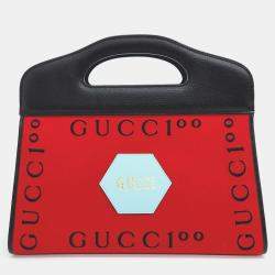 Gucci Red Leather 100th Anniversary Tote Bag