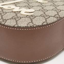 Pre Owned Gucci Beige/Brown GG Supreme Canvas and Leather Mini Blind For Love Shoulder Bag
