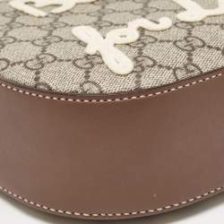 Pre Owned Gucci Beige/Brown GG Supreme Canvas and Leather Mini Blind For Love Shoulder Bag