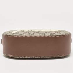 Pre Owned Gucci Beige/Brown GG Supreme Canvas and Leather Mini Blind For Love Shoulder Bag