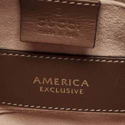 Pre Owned Gucci Beige/Brown GG Supreme Canvas and Leather Mini Blind For Love Shoulder Bag