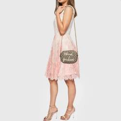 Pre Owned Gucci Beige/Brown GG Supreme Canvas and Leather Mini Blind For Love Shoulder Bag