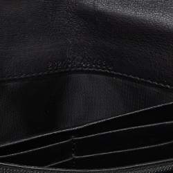 Gucci Black Guccissima Leather Flap Continental Wallet