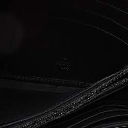 Gucci Black Guccissima Leather Flap Continental Wallet