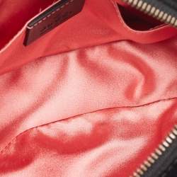 Gucci Black Matelassé Velvet and Leather Mini GG Marmont Belt Bag