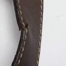 Pre Owned Gucci Beige/Dark Brown GG Canvas and Leather/Mink Fur Large Babouska Indy Hobo
