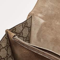 Pre Owned Gucci Beige GG Supreme Canvas and Suede Small Dionysus Shoulder Bag