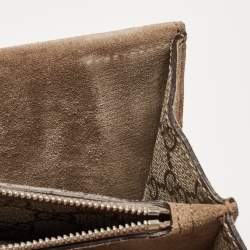 Pre Owned Gucci Beige GG Supreme Canvas and Suede Small Dionysus Shoulder Bag