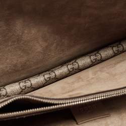 Pre Owned Gucci Beige GG Supreme Canvas and Suede Small Dionysus Shoulder Bag