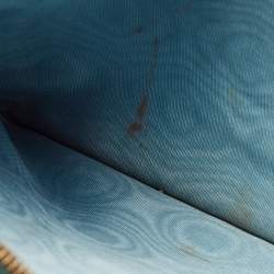 Pre Owned Gucci Green/Gold Leather Garden Cat Zip Pouch