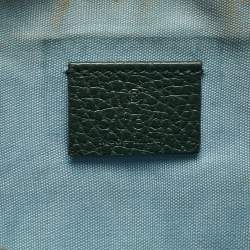 Pre Owned Gucci Green/Gold Leather Garden Cat Zip Pouch