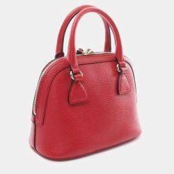 Gucci Interlocking G Handbag Leather Red 2WAY