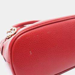 Gucci Interlocking G Handbag Leather Red 2WAY