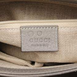 Gucci Interlocking G Handbag Leather Gray beige
