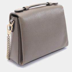 Gucci Interlocking G Handbag Leather Gray beige