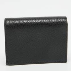 Gucci Black Leather GG Marmont Flap Card Case