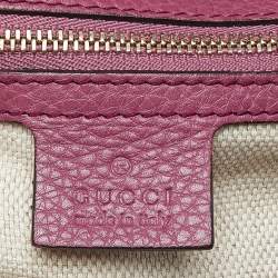 Pre Owned Gucci Pink Pebbled Leather Medium Soho Chain Tote