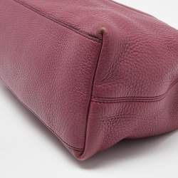 Pre Owned Gucci Pink Pebbled Leather Medium Soho Chain Tote