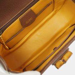 Gucci Leather Small Vintage Bamboo Convertible Top Handle Bag 