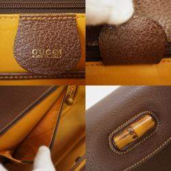 Gucci Leather Small Vintage Bamboo Convertible Top Handle Bag 