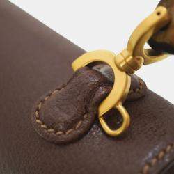 Gucci Leather Small Vintage Bamboo Convertible Top Handle Bag 