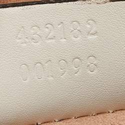 Pre Owned Gucci Beige Leather Small Pearl Studded Padlock Shoulder Bag