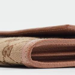 Gucci Beige/Brown GG Canvas and Leather Interlocking G Flap Wallet