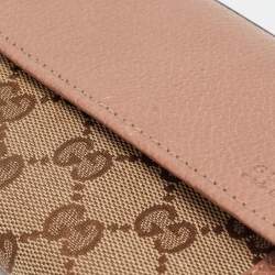 Gucci Beige/Brown GG Canvas and Leather Interlocking G Flap Wallet