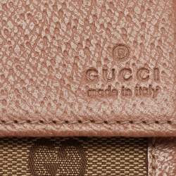 Gucci Beige/Brown GG Canvas and Leather Interlocking G Flap Wallet