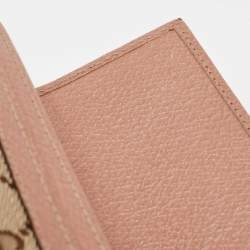 Gucci Beige/Brown GG Canvas and Leather Interlocking G Flap Wallet