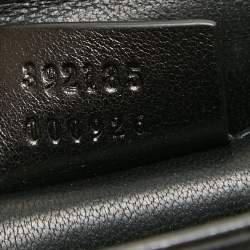 Pre Owned Gucci Black Satin GG Broadway Crystals Clutch