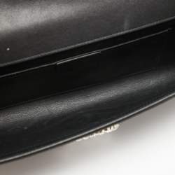 Pre Owned Gucci Black Satin GG Broadway Crystals Clutch