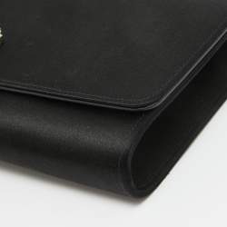 Pre Owned Gucci Black Satin GG Broadway Crystals Clutch