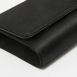 Pre Owned Gucci Black Satin GG Broadway Crystals Clutch