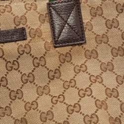 مملوكة مسبقًا Gucci Brown/Beige GG Canvas and Leather Sherry Line Tote