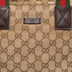 مملوكة مسبقًا Gucci Brown/Beige GG Canvas and Leather Sherry Line Tote
