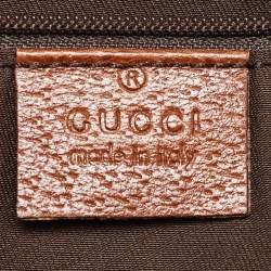 Gucci Blue/Brown GG Denim and Leather Abbey D-Ring Tote