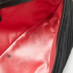 Pre Owned Gucci Black Matelassé Velvet Small GG Marmont Shoulder Bag