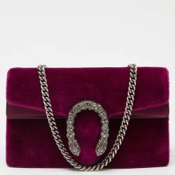 Gucci Purple Velvet and Leather Super Mini Dionysus Chain Bag