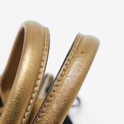 مملوكة مسبقًا Gucci Black/Gold Leather and Suede Tassel Race Bag